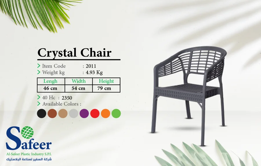 كرسي فوتيه بلاستيك كريستال