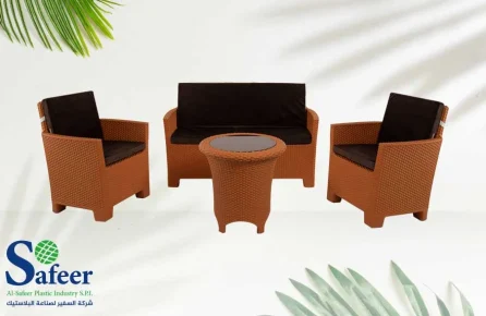 Rattan garden set with a table